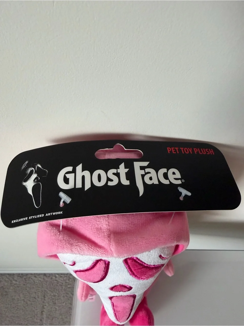 Ghost Face Pink Plush Dog Toy Scream movie